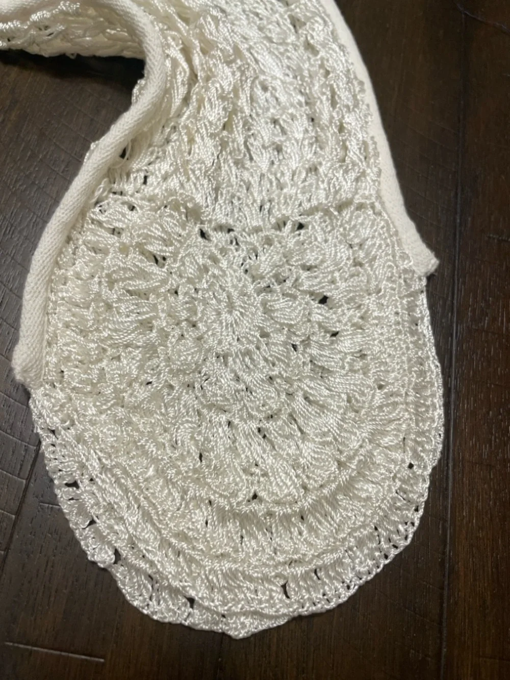 Free People Ivory Crochet-Sleeve Flowy V-Neck Tunic
